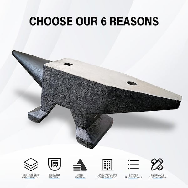 Tidoin 66 lb. Cast Steel Anvil with Large Countertop, Round
