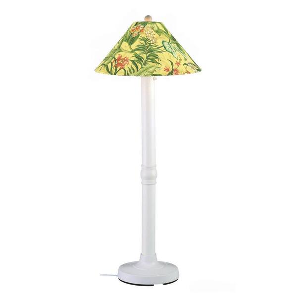 Patio Living Concepts Seaside 60 in. Outdoor White Floor Lamp with Soleil Shade