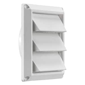4 in. White Plastic Air Intake Louver Vent