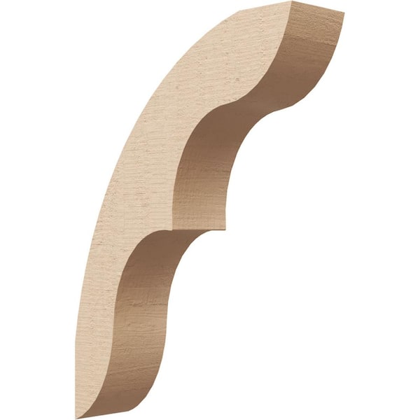 Ekena Millwork 3 in. x 16 in. x 12 in. Ozark Rough Cedar Woodgrain Timberthane Polyurethane Knee Brace, Primed