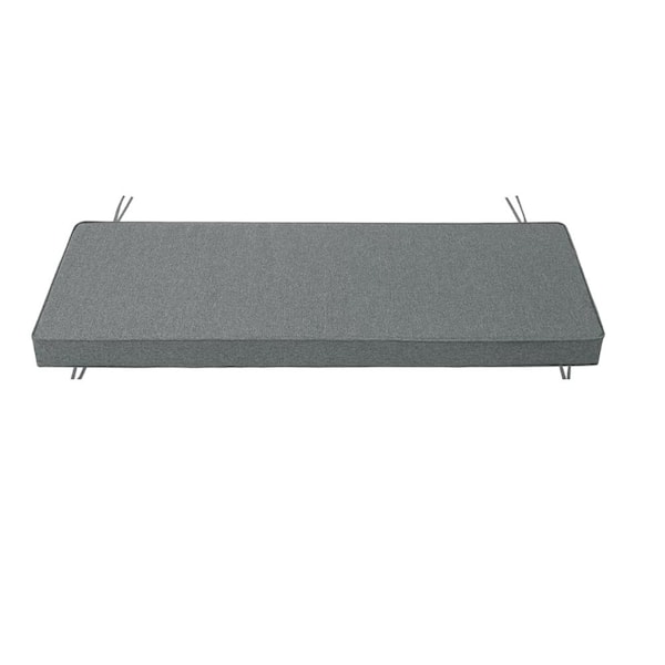48 x 16 Inch Outdoor Bench Cushion with Ties,Patio Furniture Seat Pads for Garden Loveseat,Dark Grey