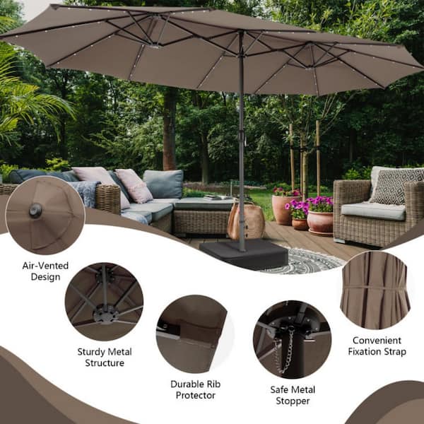 Clihome 15 ft. Double-Sided Large Market Patio Outdoor