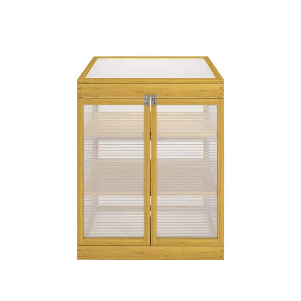 2-Tier 29.53 in. W x 20.1 in. D x 37.8 in. H Wooden Brown Mini Greenhouse price history on PriceWatchPro
