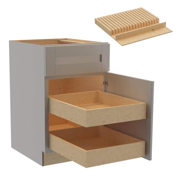 Home Decorators Collection Washington Veiled Gray Plywood Shaker Assembled Base Kitchen Cabinet Rt 2ROT KB21 W in. 24 D in. 34.5 in. H