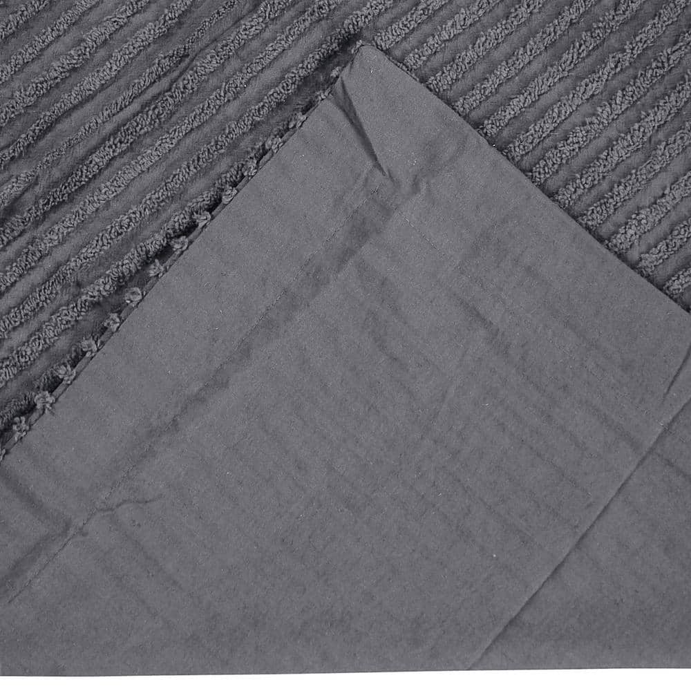 Gray King Size Cotton Embroidered Pillow Sham