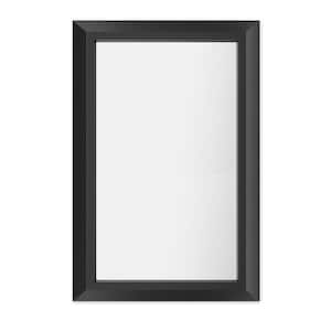 16 in. W x 24 in. H Rectangular Aluminum Alloy Framed and Tempered Glass Wall Bathroom Vanity Mirror in Matte Black