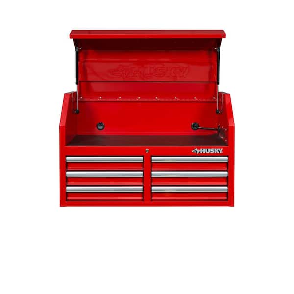 Husky 36 in. W 12-Drawer Gloss Red Combination Tool Chest and