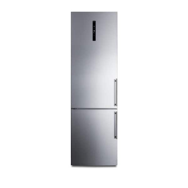 Summit Appliance 24 in. W 11.7 cu. ft. Bottom Freezer Refrigerator in Stainless Steel, Counter Depth