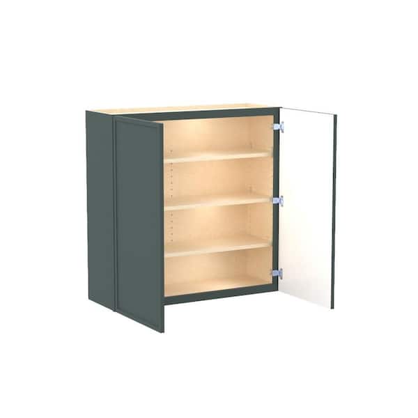 Franklin 33 in. W x 12 in. D x 36 in. H Assembled Plywood Wall Kitchen Cabinet in Verdant Green with Soft Close