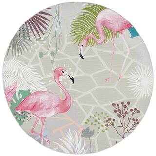 Safavieh Barbados Tappeto Tropicale Interno/Esterno – 122x183 Cm – Fenicottero Rosa/grigio – Resistente UV, Macchie E Intemperie
