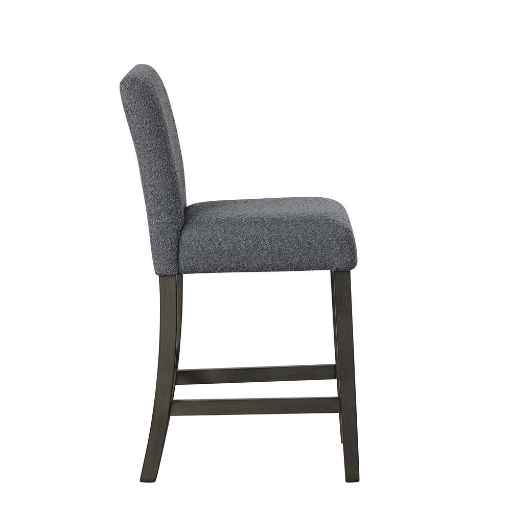 Gray Upholstered 5-Piece Counter Height Dining Set with Wood Table