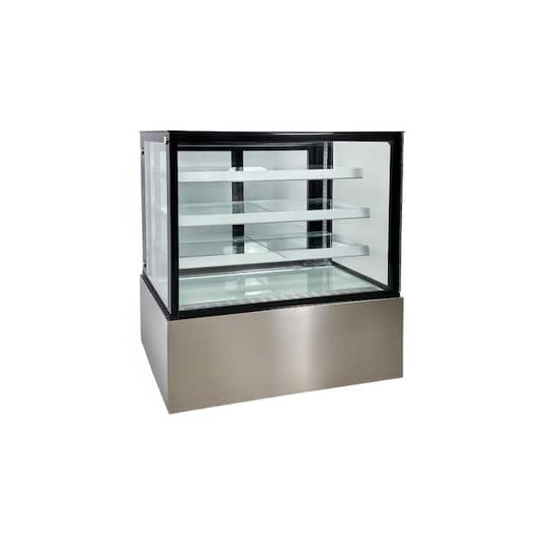 Elite Kitchen Supply 43 in. 18.7 cu. ft. Commercial Refrigerated Bakery Refrigerator Showcase 3 Shelf NSF EW48 Black