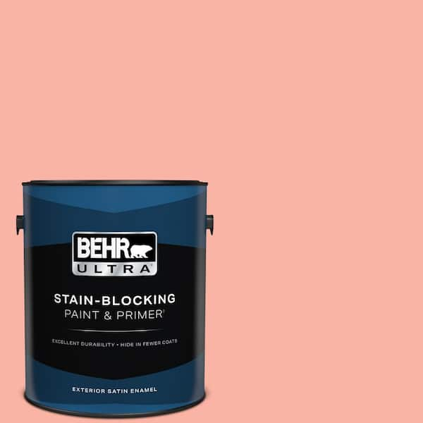 BEHR ULTRA 1 gal. #180A-3 Just Blush Satin Enamel Exterior Paint & Primer