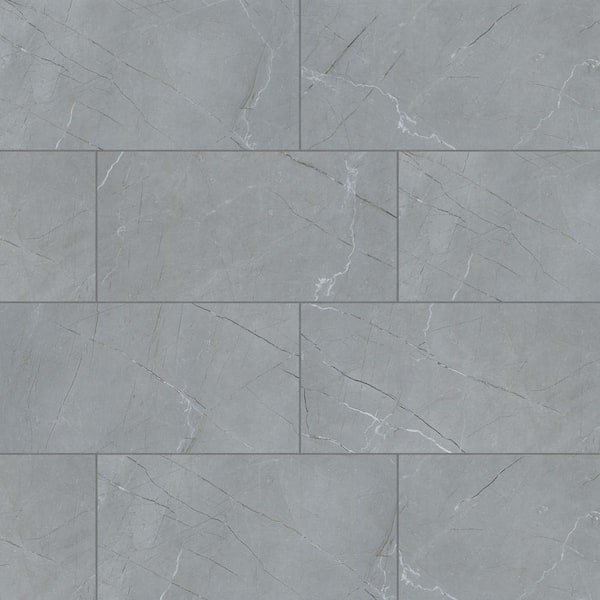 MSI Amira Grigio 12 in. x 24 in. Matte Gray Porcelain Marble Look