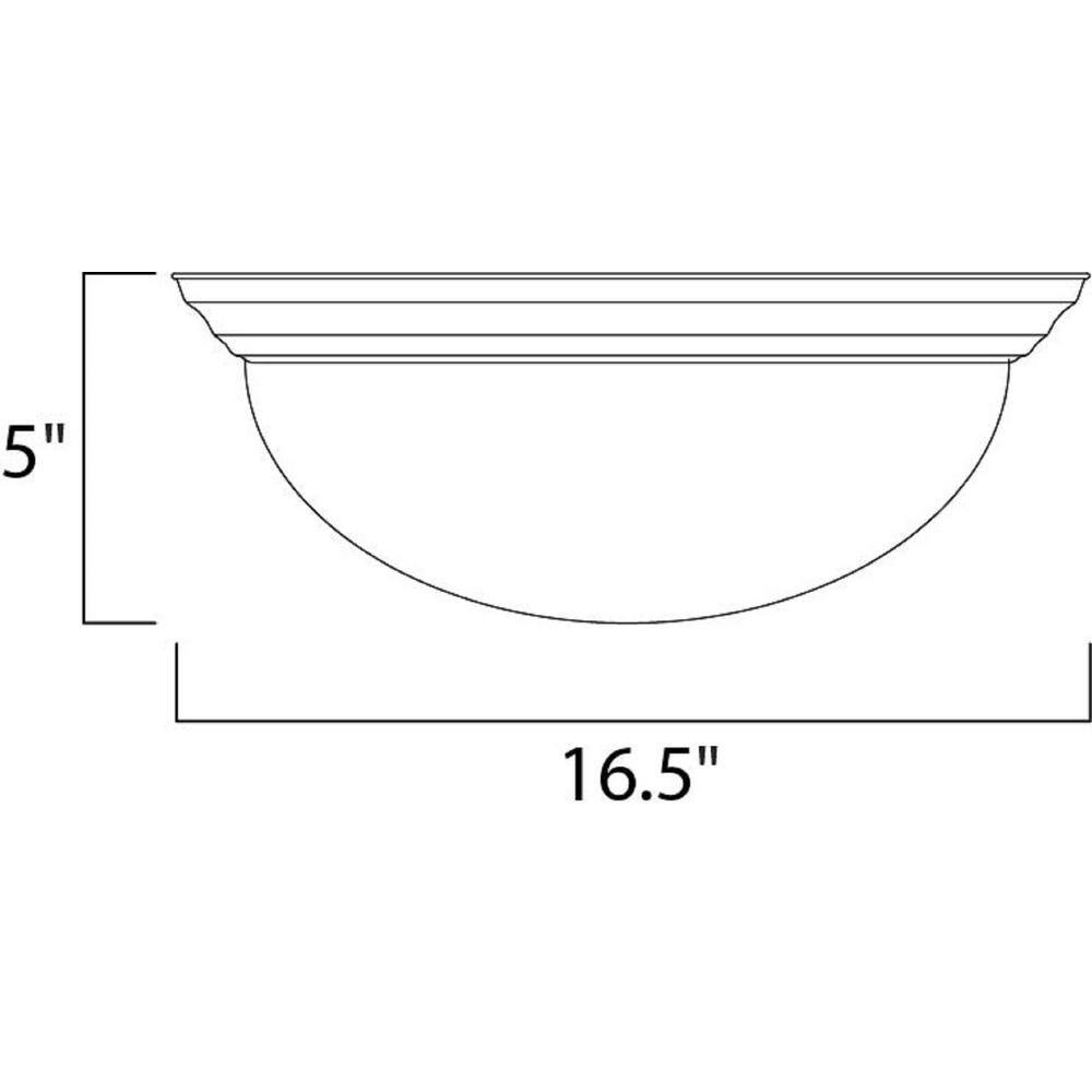Essentials Textured White 3-Light Marble Glass Flush Mount