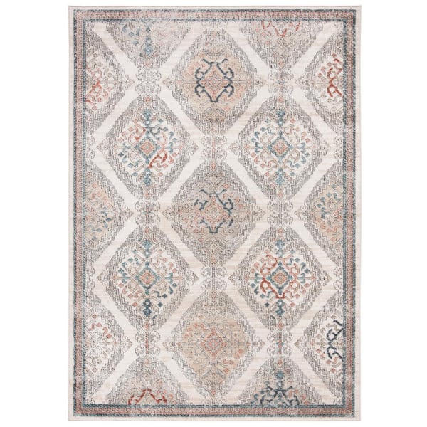 Classic Floral 9' x 12' Area Rug in Grey/Ivory Model Number 