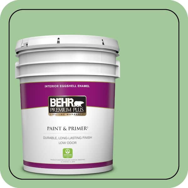BEHR PREMIUM PLUS 5 gal. #M390-4 Gingko Eggshell Enamel Low Odor Interior Paint & Primer