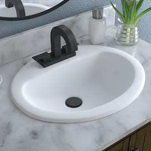 Aragon 20 in. Drop-In Oval Vitreous China Bathroom Sink in White