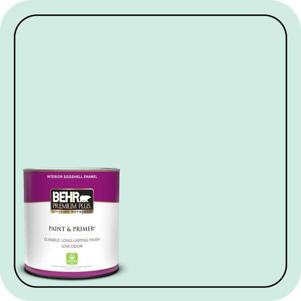 BEHR PREMIUM PLUS 1 qt. Home Decorators Collection #HDC-MD-19 Soft Mint Eggshell Enamel Low Odor Interior Paint & Primer