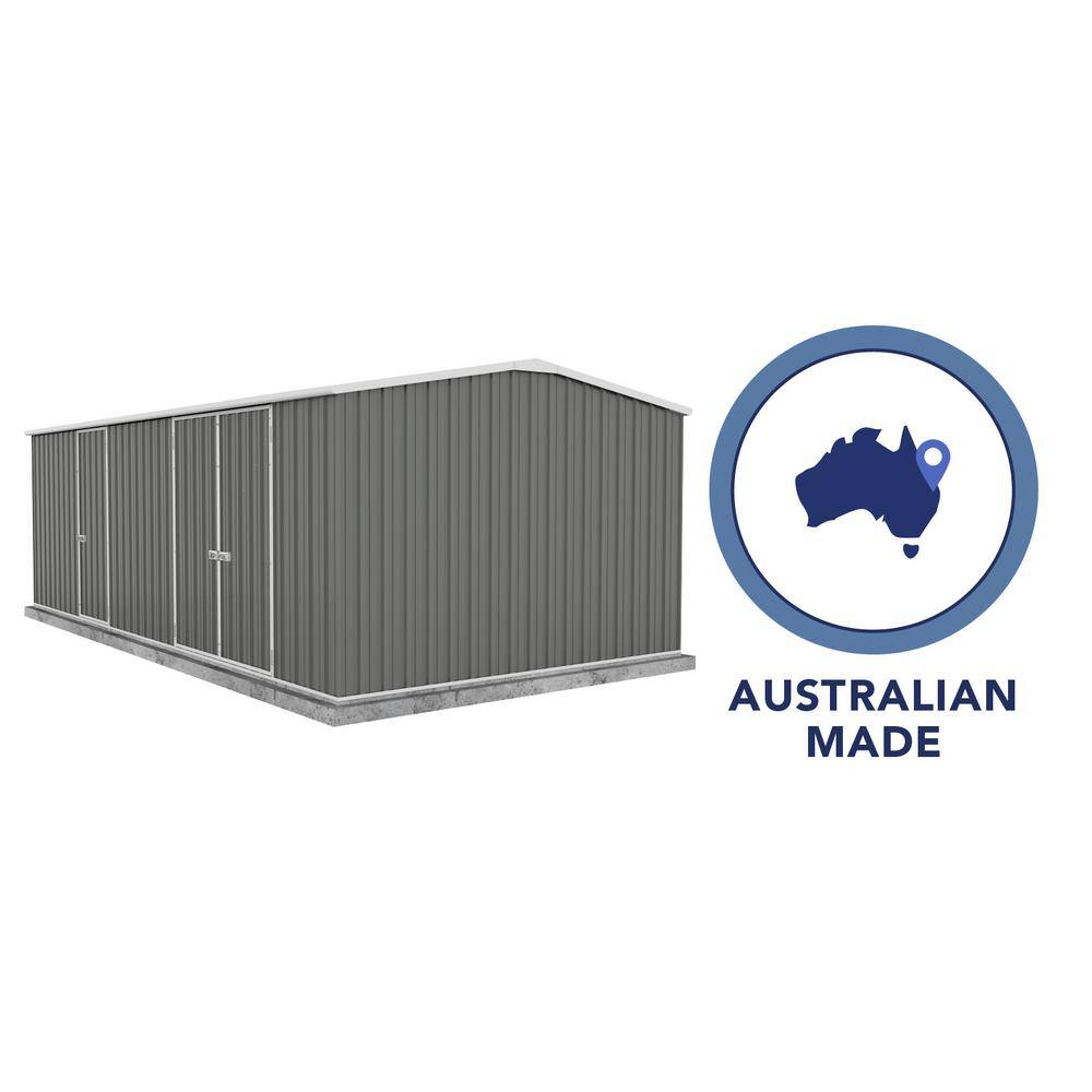 Woodland Gray 20' x 10' Galvanized Steel Metal Workshop Shed