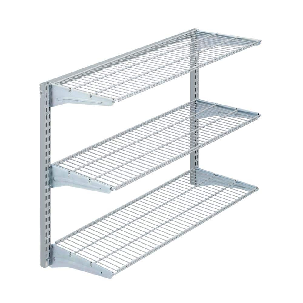 Triton Products 16 in. x 33 in. Steel Garage Wall Shelving in Gray 1795 -  The Home Depot, image size:1000x1000