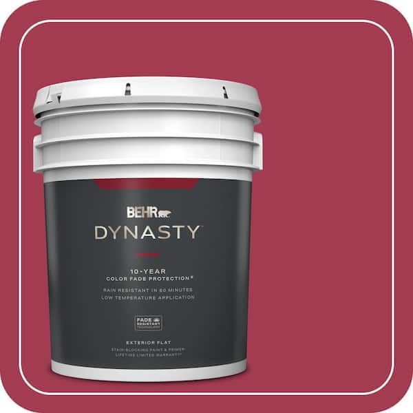 BEHR DYNASTY 5 gal. #S-G-120 Strawberry Daiquiri Flat Exterior Stain-Blocking Paint & Primer