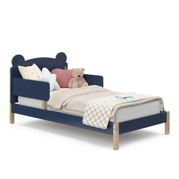 Storkcraft Teddy Bear Midnight Blue with Driftwood Crib Toddler Bed