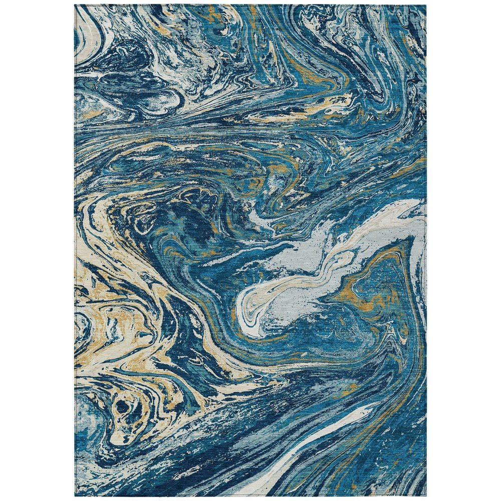 Chantille Machine Washable Indoor/Outdoor Abstract ACN1061 Navy 10 ft. x 14 ft. Area Rug price history on PriceWatchPro