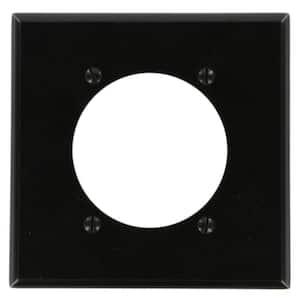 Black 2-Gang Single Outlet Wall Plate (1-Pack)
