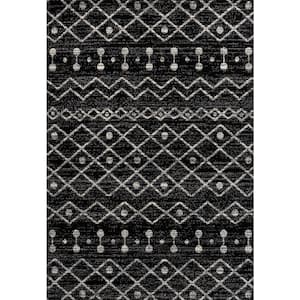 Aksil Moroccan Beni Souk Black/Cream 3 ft. x 5 ft. Area Rug