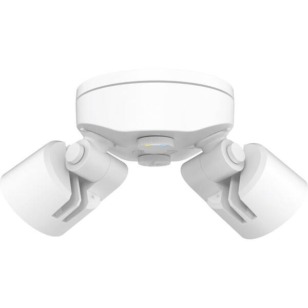 maximus white smart motion activated outdoor integrated led camera floodlight