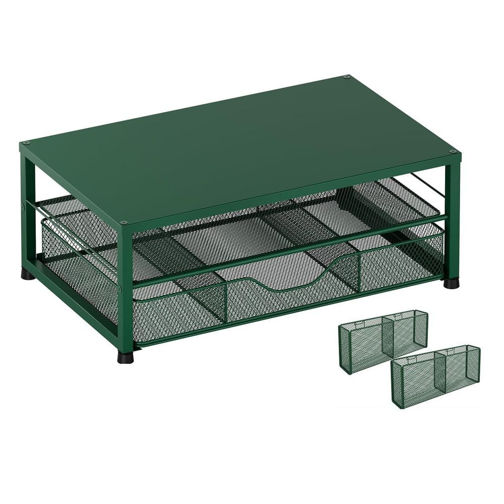 Vanity Organizer in Dark Green, Desk Organizer, 2-Tier Computer Monitor Stand Riser with Drawer and 2 Pen Holders price history on PriceWatchPro