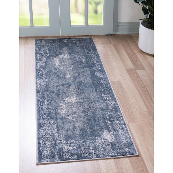 Portland Woodburn Blue 2 ft. 2 in. x 12 ft. Runner Rug