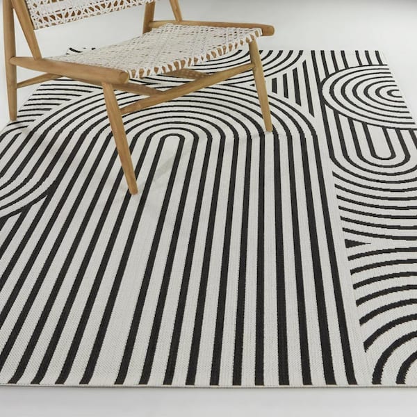 Irma Charcoal 8 ft. x 10 ft. Arches Indoor/Outdoor Area Rug