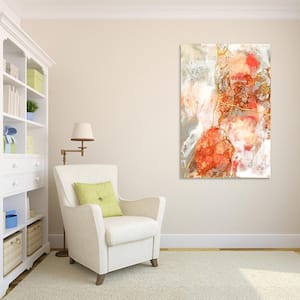 48 in. x 32 in. "Coral Lace 2" Frameless Free Floating Tempered Glass Panel Graphic Art Wall Art
