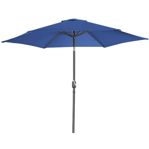 JUSKYS 9ft Outdoor Patio Table Market Umbrella with 6 Steel Ribs for ...