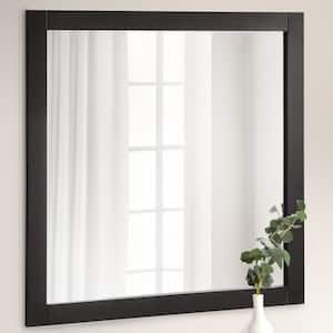 30 in. W x 30 in. H Framed Square Bathroom Vanity Mirror in Espresso