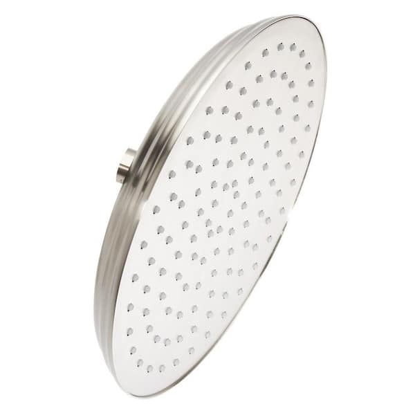 1-Spray Patterns with 2.5 GPM 10 in. Wall Mount Full Fixed Shower Head with No Additional Features in Brushed Nickel