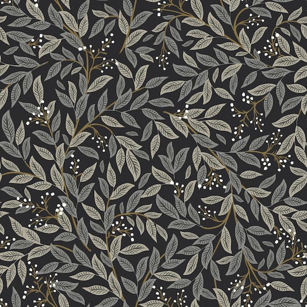 Willowberry Black Metallic Non-Pasted Wallpaper
