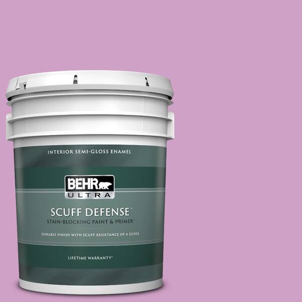 BEHR ULTRA 5 gal. #670B-4 Geranium Bud Extra Durable Semi-Gloss Enamel Interior Paint & Primer