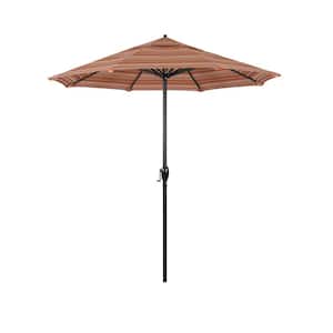 7.5 ft. Black Aluminum Market Patio Umbrella Auto Tilt in Dolce Mango Sunbrella