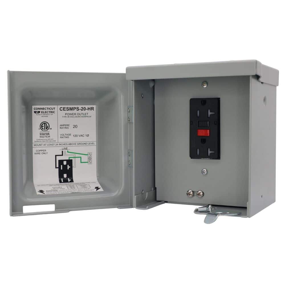 Connecticut Electric 20 Amp Outdoor Electrical Outlet Box with