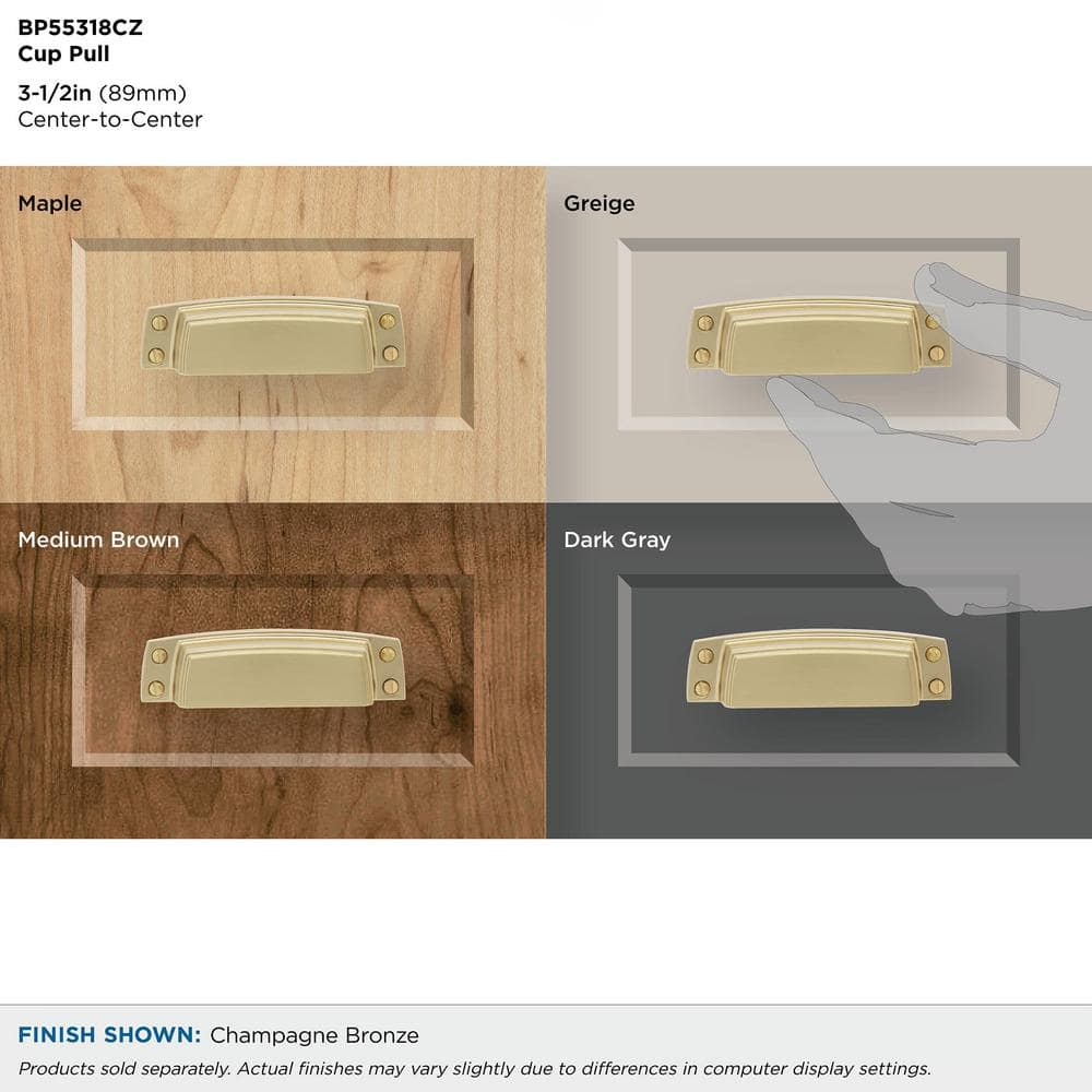 Champagne Bronze Highland Ridge 3-1/2 inch Cabinet Cup Pull