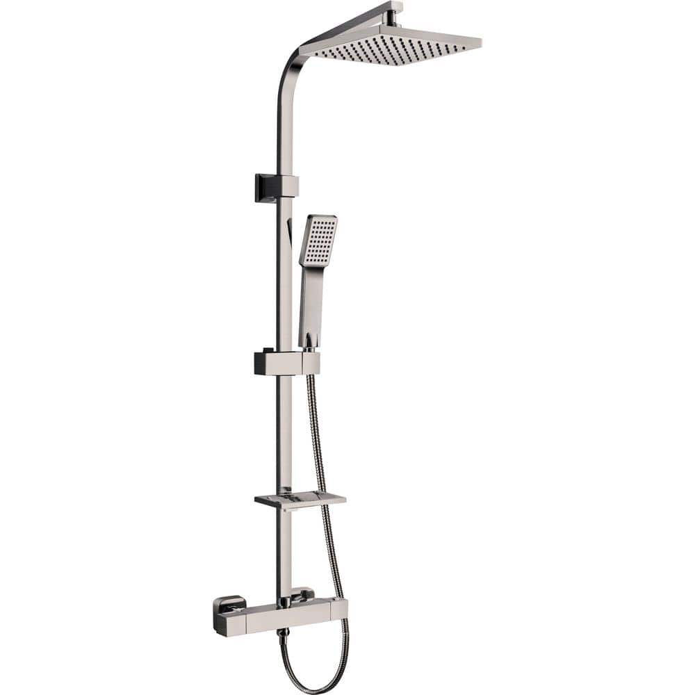 Mediterraneo Aversa 1spray 7.9 in. Square Shower Head and Hand Shower