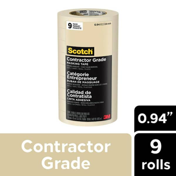 3M Scotch 0.94 In. x 60.1 Yds. Multi-Surface Contractor Grade Tan Masking Tape (9 Rolls)