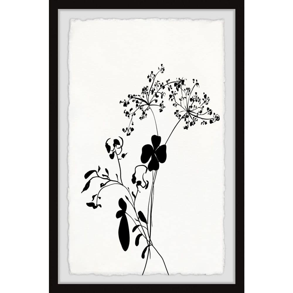 Black and White Floral Print Framed Wall Art