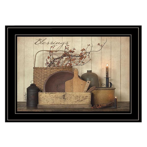 HomeRoots Charlie Count your Blessing 1-Piece Framed Wall Art 19 in. x 15 in.