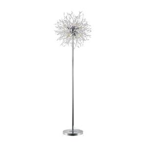69 in. Chrome Finish Modern Standard Floor Lamp with Crystal, LED Floor Lamp with On/Off Foot Switch and Metal Tall Pole