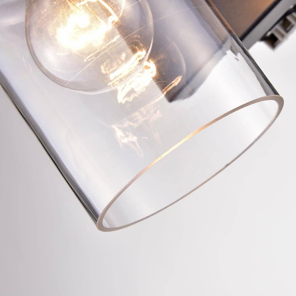Antique Black Iron Wall Sconce with Clear Glass Shade