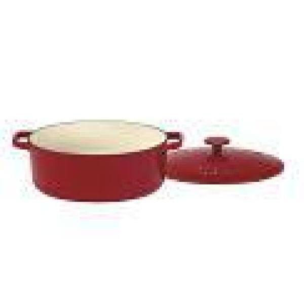 Cuisinart Chef's Classic 5.5 qt. Oval Cast Iron Dutch Oven in Cardinal Red  with Lid CI755-30CR - The Home Depot